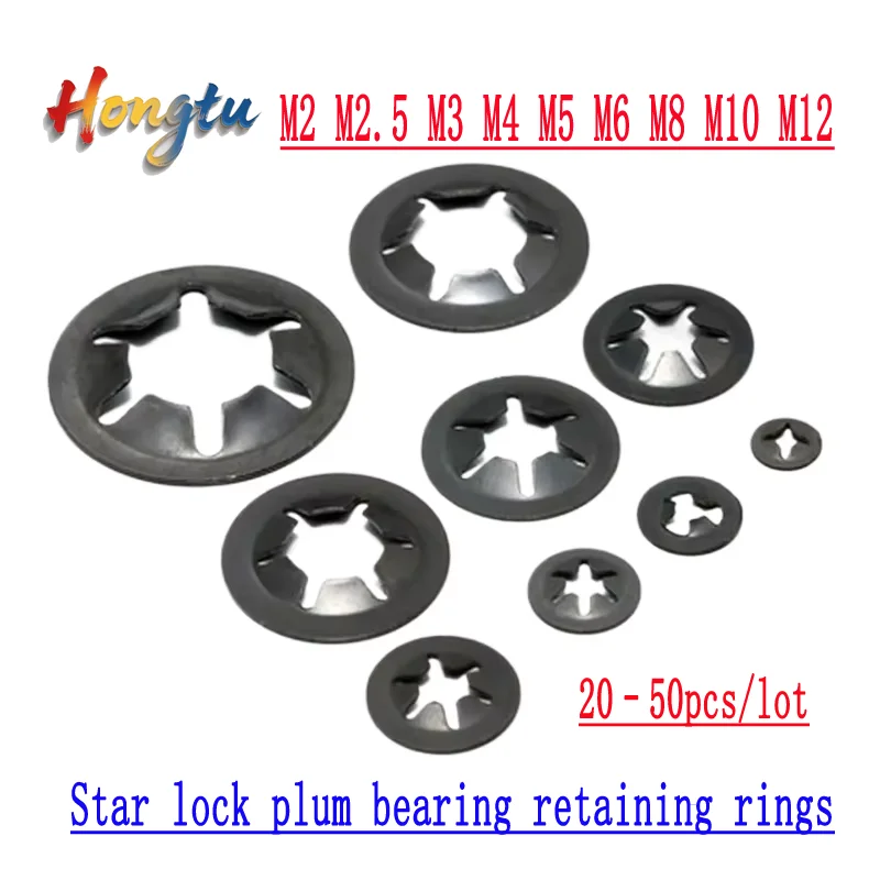20–50 pcs/lot: Star lock plum bearing retaining rings (flower washer clips) in M2, M2.5, M3, M4, M5, M6, M8, M10, M12
20–50 pcs/lot: Star lock plum bearing retaining rings (flower washer clips) in M2, M2.5, M3, M4, M5, M6, M8, M10, M12