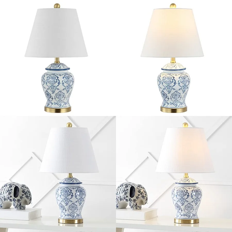 22.25" Blue/White Chinoiserie Ceramic Urn Table Lamp, Traditional Classic Nightstand Lamp for Living Room Bedroom, White Linen
22.25" Blue/White Chinoiserie Ceramic Urn Table Lamp, Traditional Classic Nightstand Lamp for Living Room Bedroom, White Linen