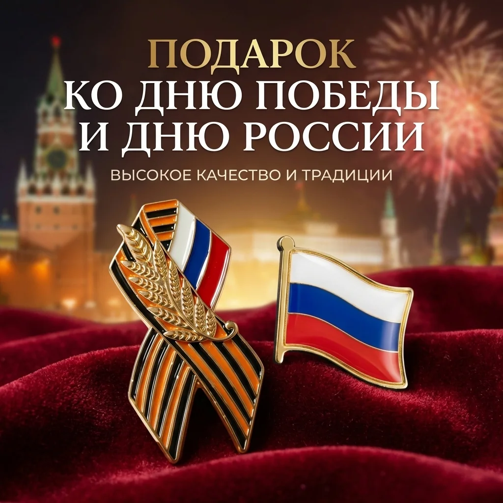 St. George Ribbon and Wheat Ear Brooches, Russian Flag Pin, As A Gift for Russia's Victory Day and National Day
St. George Ribbon and Wheat Ear Brooches, Russian Flag Pin, As A Gift for Russia's Victory Day and National Day