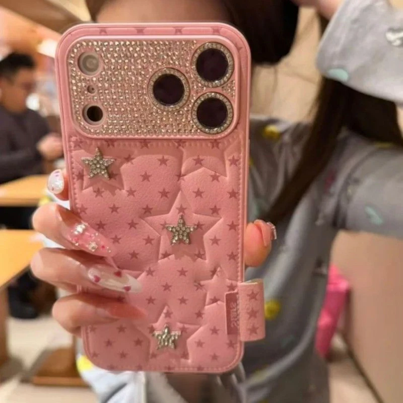 Glitter Cute Pink Phone Case for iPhone 17 pro 16pro 15 Pro Max Case 3d star bling diamond Camera frame protective case
Glitter Cute Pink Phone Case for iPhone 17 pro 16pro 15 Pro Max Case 3d star bling diamond Camera frame protective case