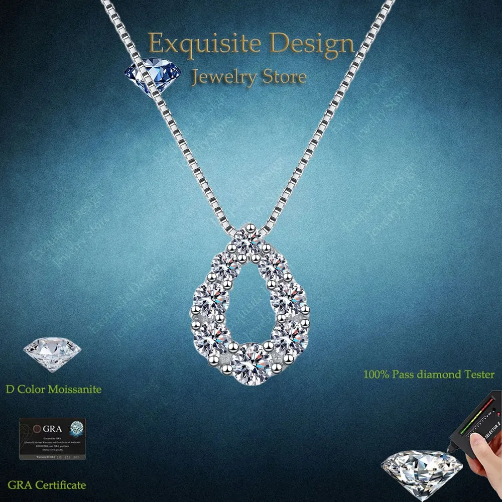 WOMEN Waterdrop Shaped Full Diamond Platinum Pt950 Necklace Engagement Wedding 0.62CT Moissanite Diamond Pendant Birthday Gift
WOMEN Waterdrop Shaped Full Diamond Platinum Pt950 Necklace Engagement Wedding 0.62CT Moissanite Diamond Pendant Birthday Gift