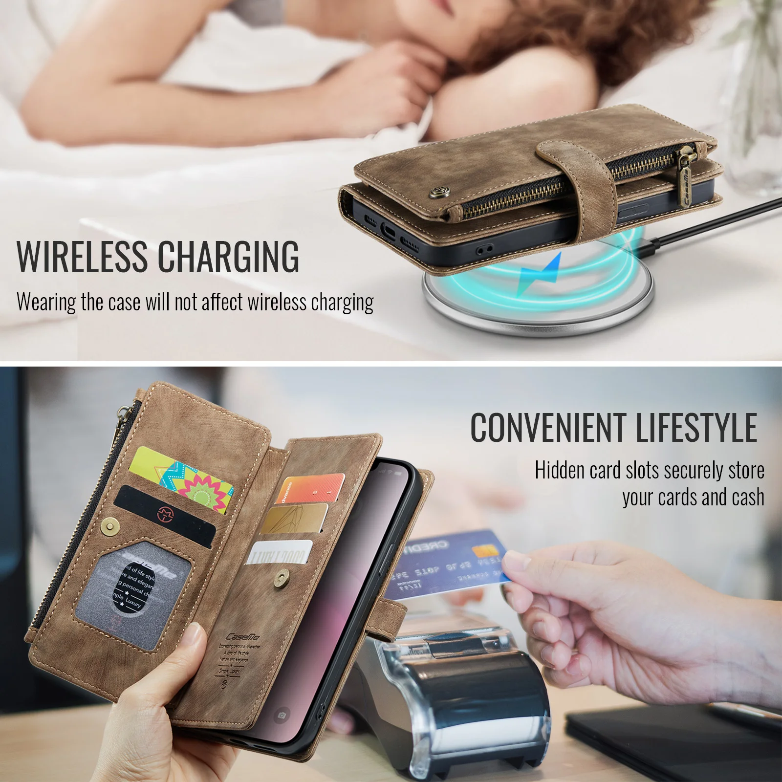 CaseMe-C30 For iPhone 17 16e 15 14 13 Pro Max 12 11 XR Luxury Premium PU Leather Wrise Zipper Wallet Case Card Holder Cover Flip
CaseMe-C30 For iPhone 17 16e 15 14 13 Pro Max 12 11 XR Luxury Premium PU Leather Wrise Zipper Wallet Case Card Holder Cover Flip