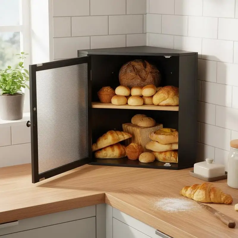 Bamboo Pastry Bin Double Layer Large Capacity For Kitchen Countertop Bakery Pantry, Homemade Loaf Storage Farmhouse Wooden Case Acrylic Wavy Door Black Size 15x9.8x13.6 Inch
Bamboo Pastry Bin Double Layer Large Capacity For Kitchen Countertop Bakery Pantry, Homemade Loaf Storage Farmhouse Wooden Case Acrylic Wavy Door Black Size 15x9.8x13.6 Inch
