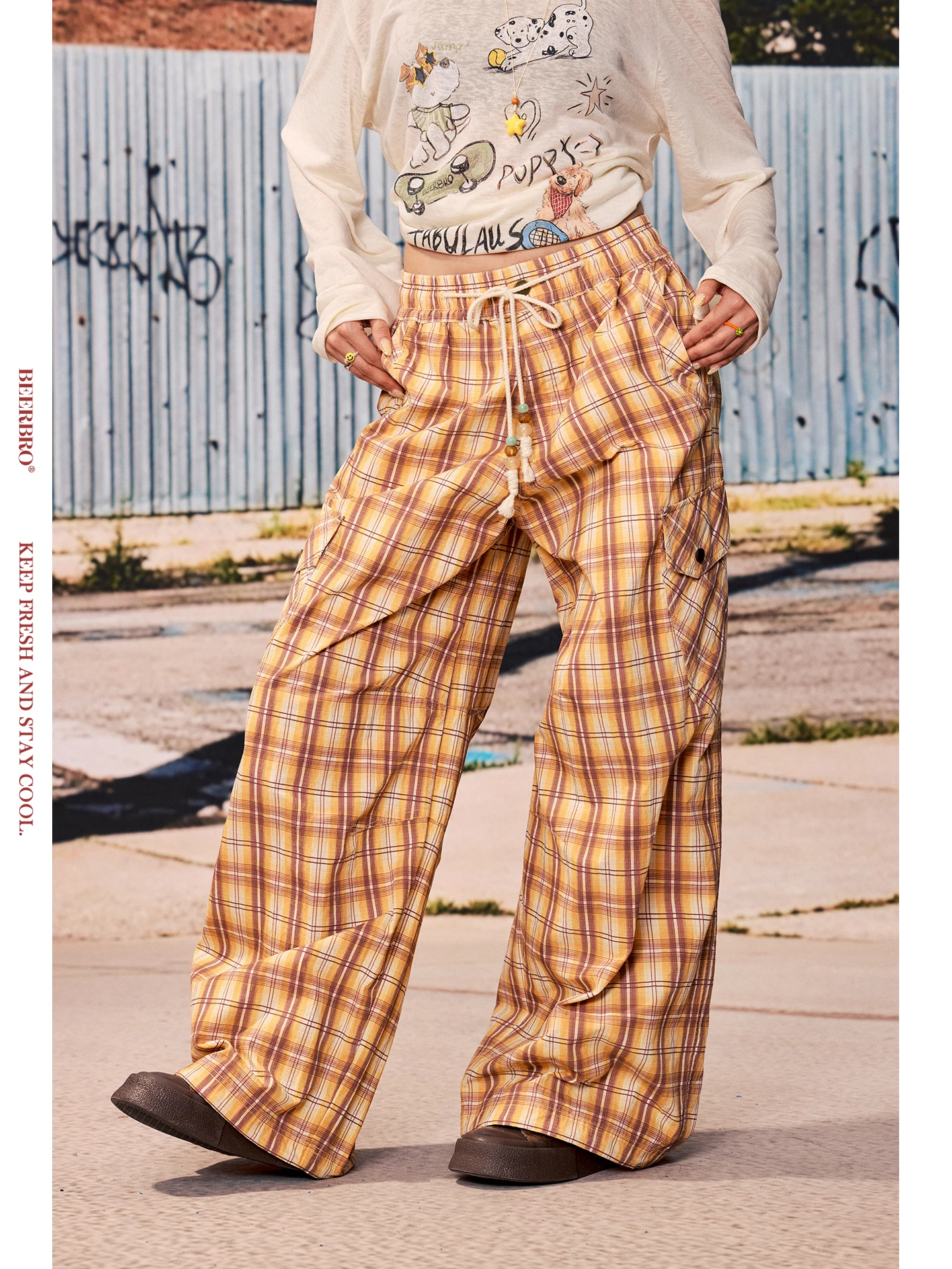 BeerBro Slimming Plaid Work Pants Low Waist Loose Fit Summer Casual Cotton Retro Style Women's Fashion Trousers
BeerBro Slimming Plaid Work Pants Low Waist Loose Fit Summer Casual Cotton Retro Style Women's Fashion Trousers