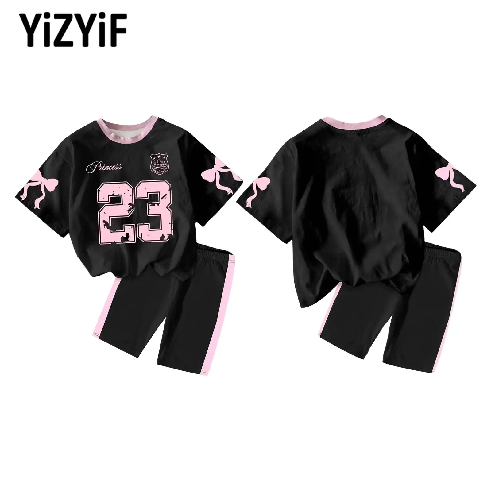 Girls Summer 2 Piece Athletic Outfit Short Sleeve T Shirt and Elastic Waistband Shorts Quick Dry Lightweight Street Sports Daily
Girls Summer 2 Piece Athletic Outfit Short Sleeve T Shirt and Elastic Waistband Shorts Quick Dry Lightweight Street Sports Daily