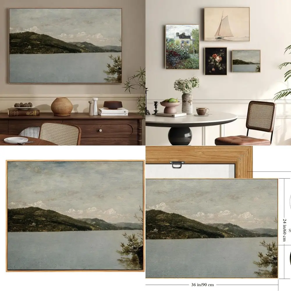 Vintage Lake Landscape Canvas Art, Large Nature Scenery Wall Decor, Moody Mountain River Print for Home and Office, 24x36in
Vintage Lake Landscape Canvas Art, Large Nature Scenery Wall Decor, Moody Mountain River Print for Home and Office, 24x36in
