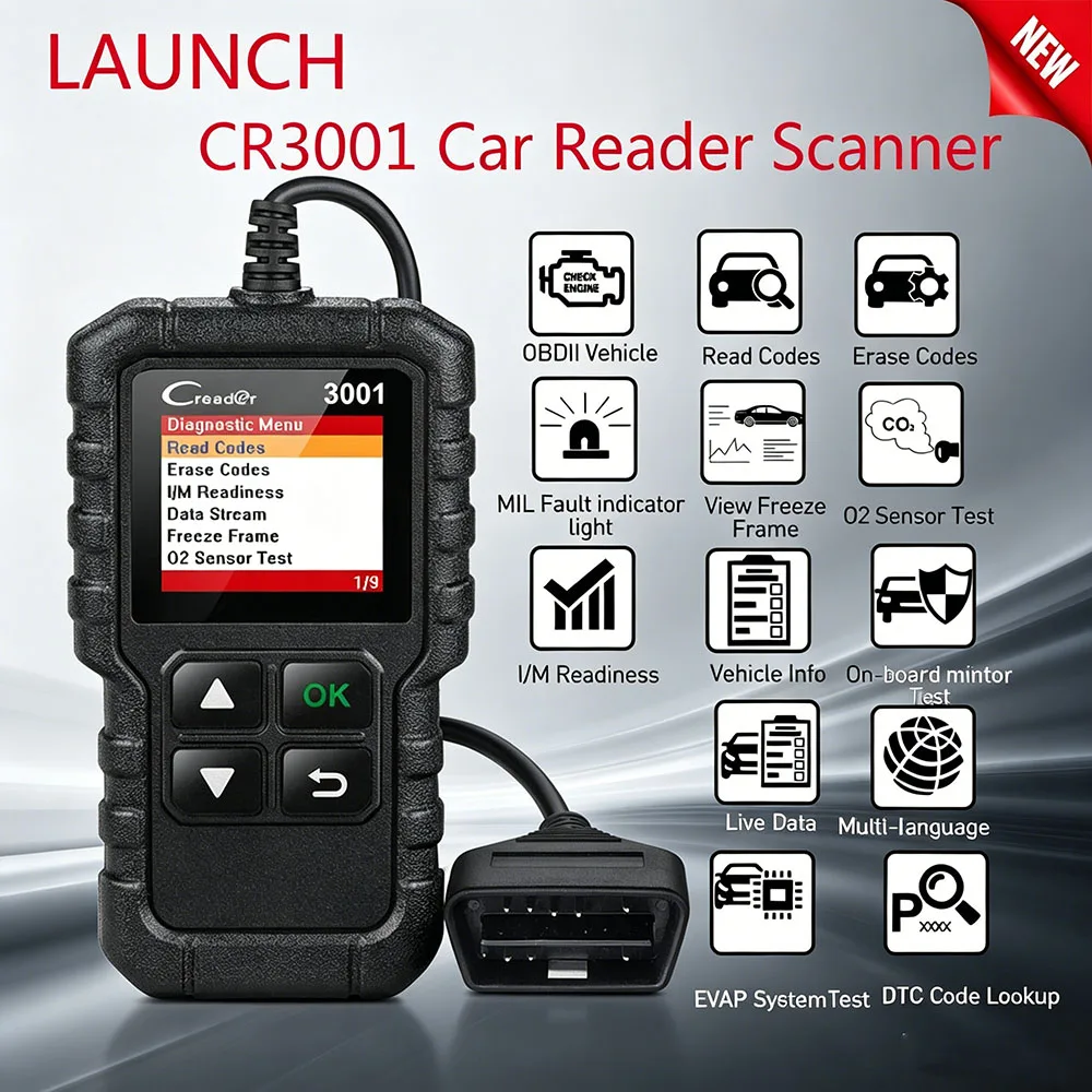 2026 LAUNCH X431 CR3001 Car Diagnostic Tool Multilingual Full OBD2 Car Reader Scanner Check Engine Free Update PK KW850
2026 LAUNCH X431 CR3001 Car Diagnostic Tool Multilingual Full OBD2 Car Reader Scanner Check Engine Free Update PK KW850
