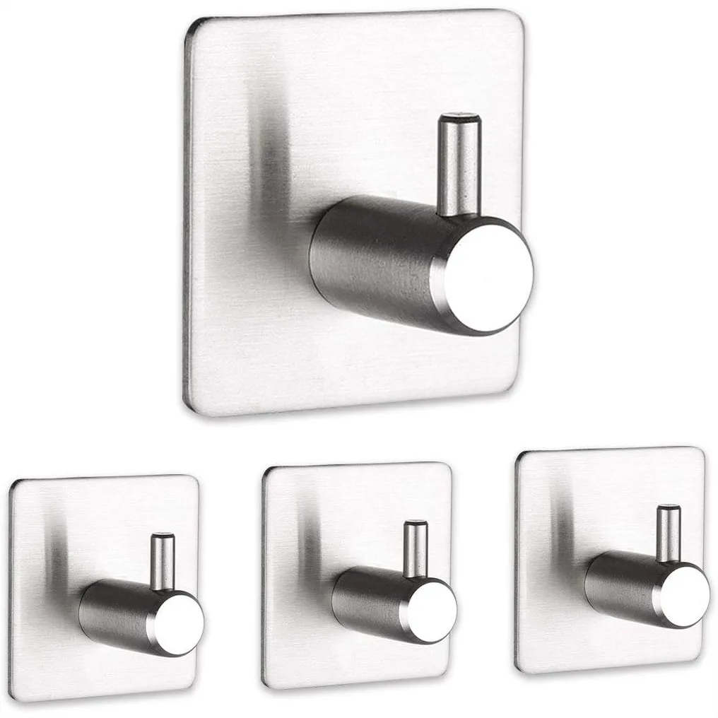Self Adhesive Hooks Heavy Duty Wall Hooks for Hanging Coats Towels Keys - 4 Pack
Self Adhesive Hooks Heavy Duty Wall Hooks for Hanging Coats Towels Keys - 4 Pack
