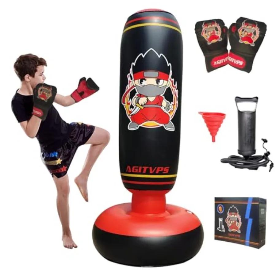 Inflatable Punching Bag Set, 66" Punching Bag for Boys and Girls Aged 8-12 with Boxing Gloves, Super Air Pump Suitable for 's D
Inflatable Punching Bag Set, 66" Punching Bag for Boys and Girls Aged 8-12 with Boxing Gloves, Super Air Pump Suitable for 's D