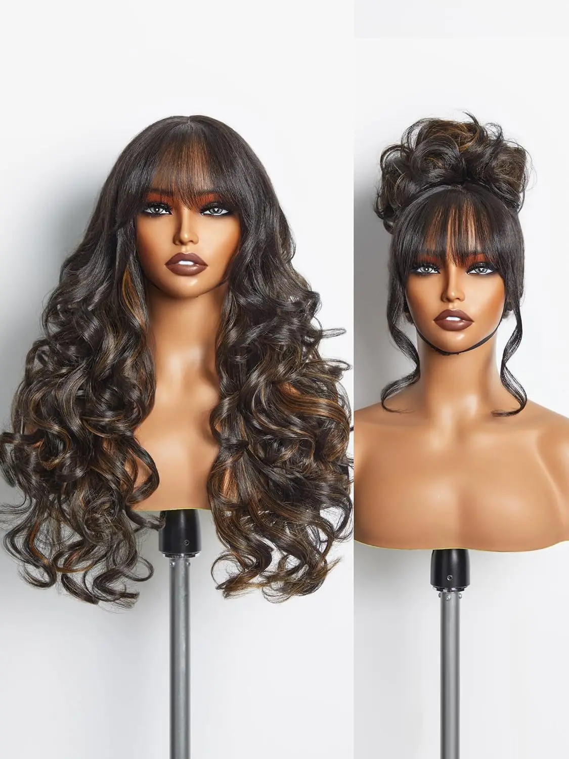 20inch Black Large Wavy Synthetic Wig with Bangs, High-Temperature Fiber, Suitable for Daily Use, Parties, and Holidays
20inch Black Large Wavy Synthetic Wig with Bangs, High-Temperature Fiber, Suitable for Daily Use, Parties, and Holidays