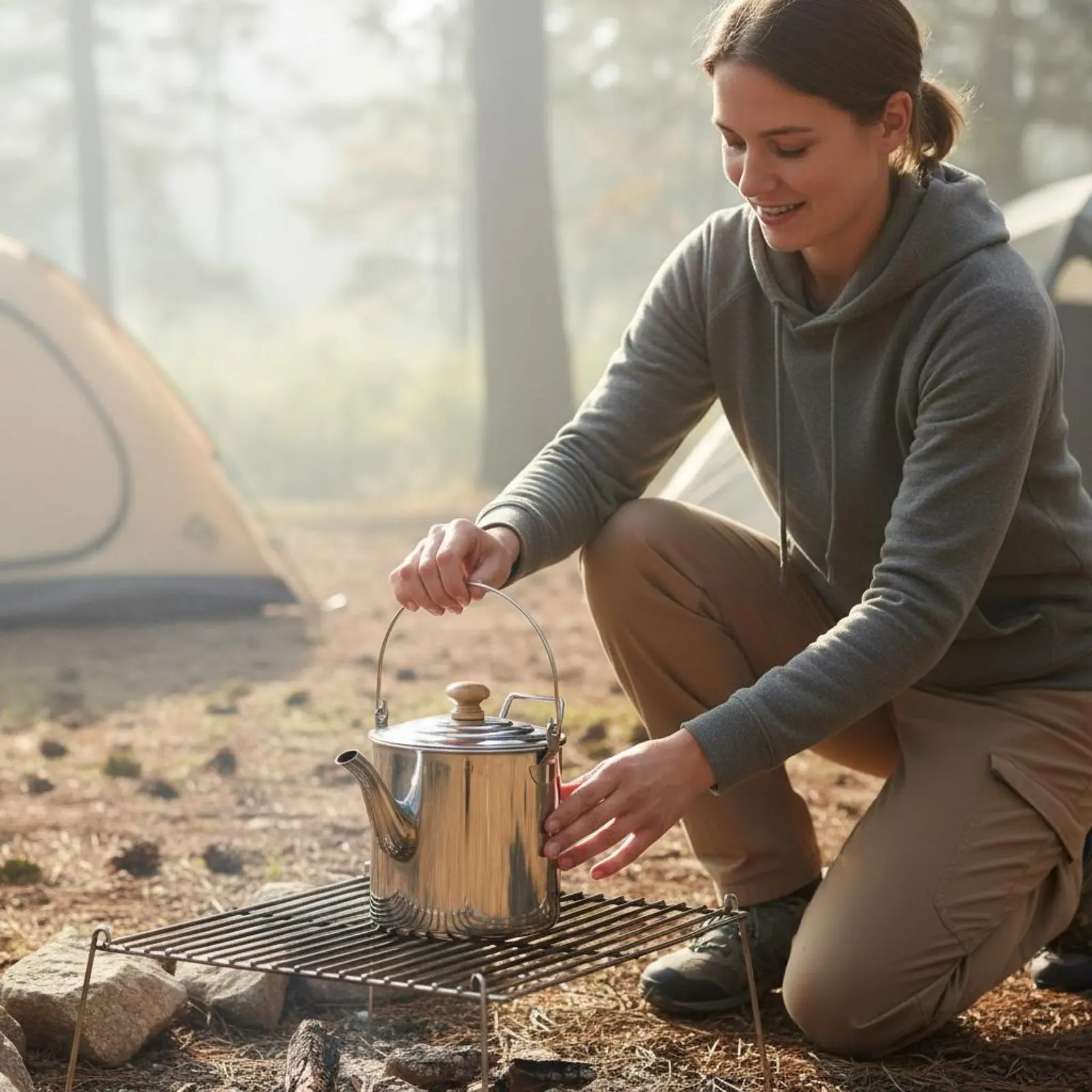Stainless Steel Campfire Kettle Long-Lasting Portable Outdoor Tea Pot Camping Water Boiling Pot Bail Handle for Campers
Stainless Steel Campfire Kettle Long-Lasting Portable Outdoor Tea Pot Camping Water Boiling Pot Bail Handle for Campers