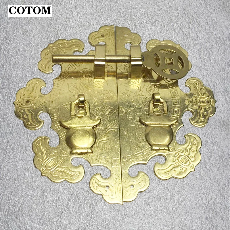 12cm Chinese Furniture Double Door Brass Flower Handle Antique Doorplate Cabinet Door Pull Ring Round Cabinet Handles Hardware
12cm Chinese Furniture Double Door Brass Flower Handle Antique Doorplate Cabinet Door Pull Ring Round Cabinet Handles Hardware