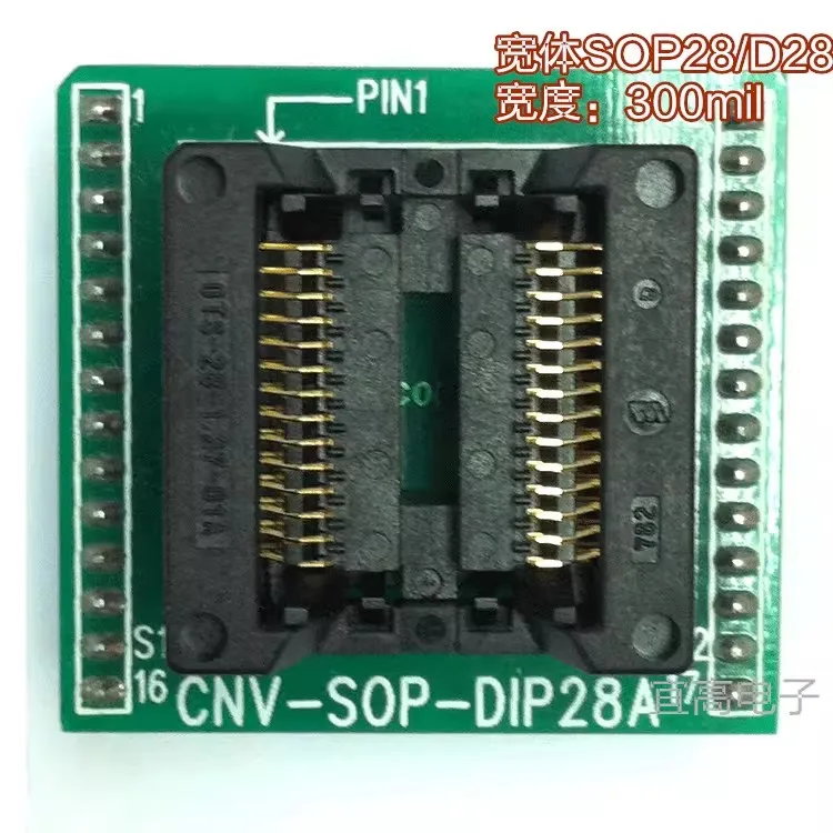 Sop28 TO Dip28 Programmer Adapter Socket Body Width 8.6mm 330Mil IC Socket Converter Test Chip
Sop28 TO Dip28 Programmer Adapter Socket Body Width 8.6mm 330Mil IC Socket Converter Test Chip