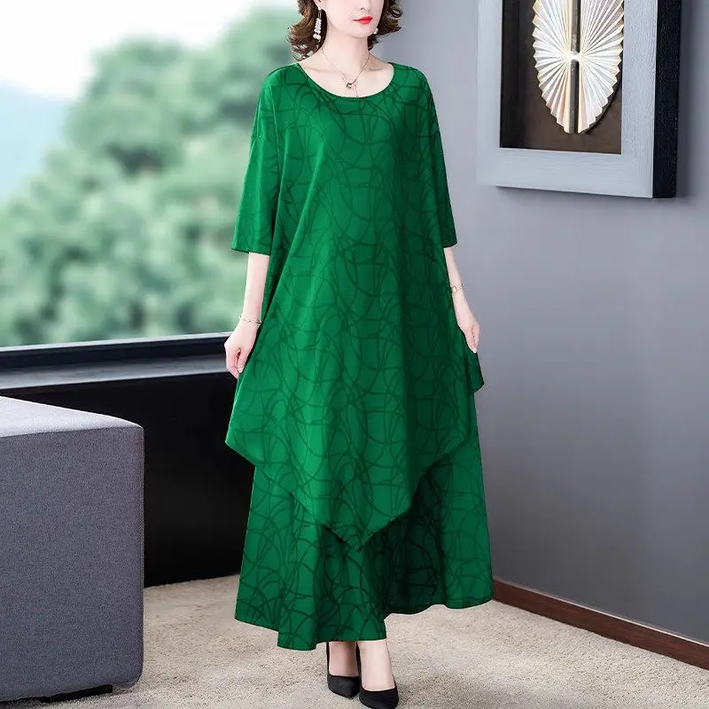 Autumn Large Size 2 Piece Set Women Outfit Middle-Aged And Elderly Fashion Mom's Loose Fitting Top Wide Leg Pants Suit Z2360
Autumn Large Size 2 Piece Set Women Outfit Middle-Aged And Elderly Fashion Mom's Loose Fitting Top Wide Leg Pants Suit Z2360