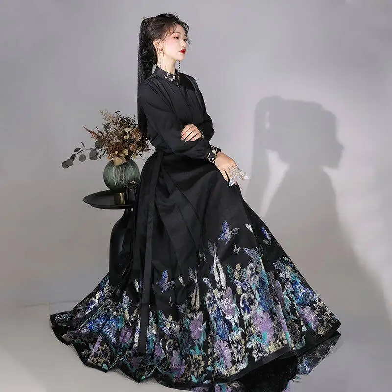 231-Hanfu Women's Ming Dynasty Han Elements National Style Daily Stand up Collar Shirt Mother of Pearl Ma Mian Skirt Summer
231-Hanfu Women's Ming Dynasty Han Elements National Style Daily Stand up Collar Shirt Mother of Pearl Ma Mian Skirt Summer