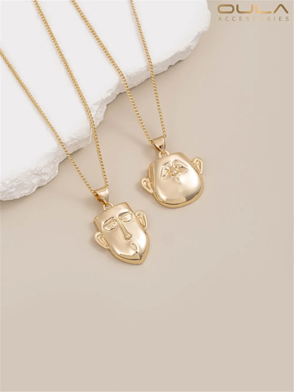 14K Gold-Color Plated Mask Pendant Pendant Handmade Diy Necklace Sweater Chain Jewelry Pendant
14K Gold-Color Plated Mask Pendant Pendant Handmade Diy Necklace Sweater Chain Jewelry Pendant
