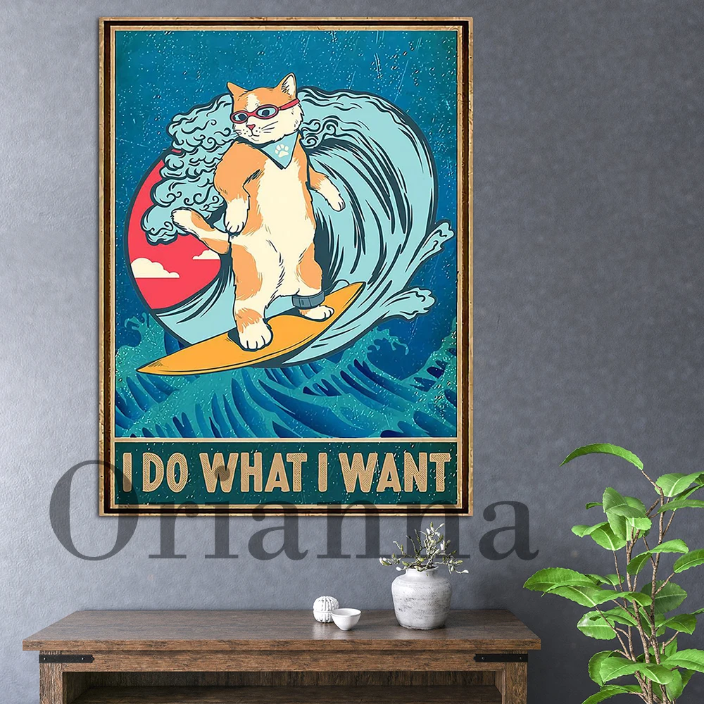 Cat Surfing I Do What I Want Motivatiol Retro Poster And Prints On Canvas Wall Art Picture For Living Room Cuadros Home Decor
Cat Surfing I Do What I Want Motivatiol Retro Poster And Prints On Canvas Wall Art Picture For Living Room Cuadros Home Decor