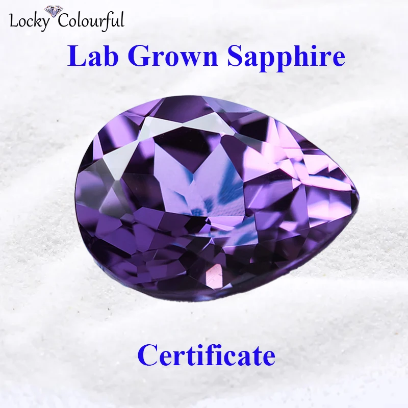 Lab Grown Sapphire Purplish Blue Color Top Quality Pear Shape Charm Bead for Diy Jewelry Making Ring Selectable AGL Certificate
Lab Grown Sapphire Purplish Blue Color Top Quality Pear Shape Charm Bead for Diy Jewelry Making Ring Selectable AGL Certificate