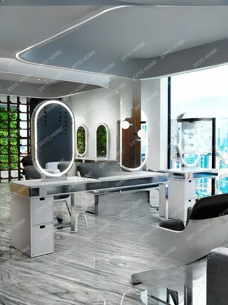 QQFG17for Hair Salon Single-Sided Double-Sided Marble Hairdressing Mirror With Cabinet Hair Cutting And Perming Table
QQFG17for Hair Salon Single-Sided Double-Sided Marble Hairdressing Mirror With Cabinet Hair Cutting And Perming Table