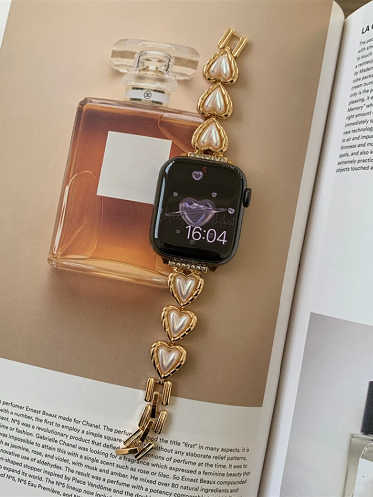 Браслет металлический для Apple Watch 8 Ultra 7 6 4 5 SE, роскошный браслет с жемчужинами и сердечками для iWatch 45 мм 41 мм 49 40 38 42 44
Браслет металлический для Apple Watch 8 Ultra 7 6 4 5 SE, роскошный браслет с жемчужинами и сердечками для iWatch 45 мм 41 мм 49 40 38 42 44