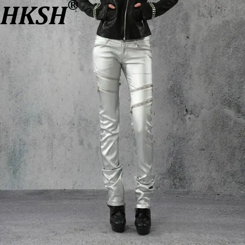 HKSH Women Coated Cloth Pants Trendy Fashion Slim Fit Rivet Skinny Zippers High Street Low Waist Chic Bottoms Spring Autumn New
HKSH Women Coated Cloth Pants Trendy Fashion Slim Fit Rivet Skinny Zippers High Street Low Waist Chic Bottoms Spring Autumn New
