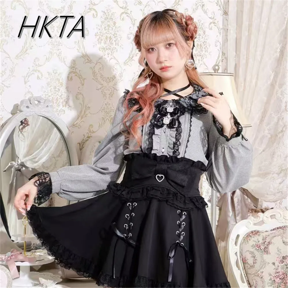 Japan Original Mine Lace Sweet Neck Lace-up Shirt Women's Blouse Sweet Bow Long-sleeved Shirts 2025 Spring New Camisas Top Lady
Japan Original Mine Lace Sweet Neck Lace-up Shirt Women's Blouse Sweet Bow Long-sleeved Shirts 2025 Spring New Camisas Top Lady