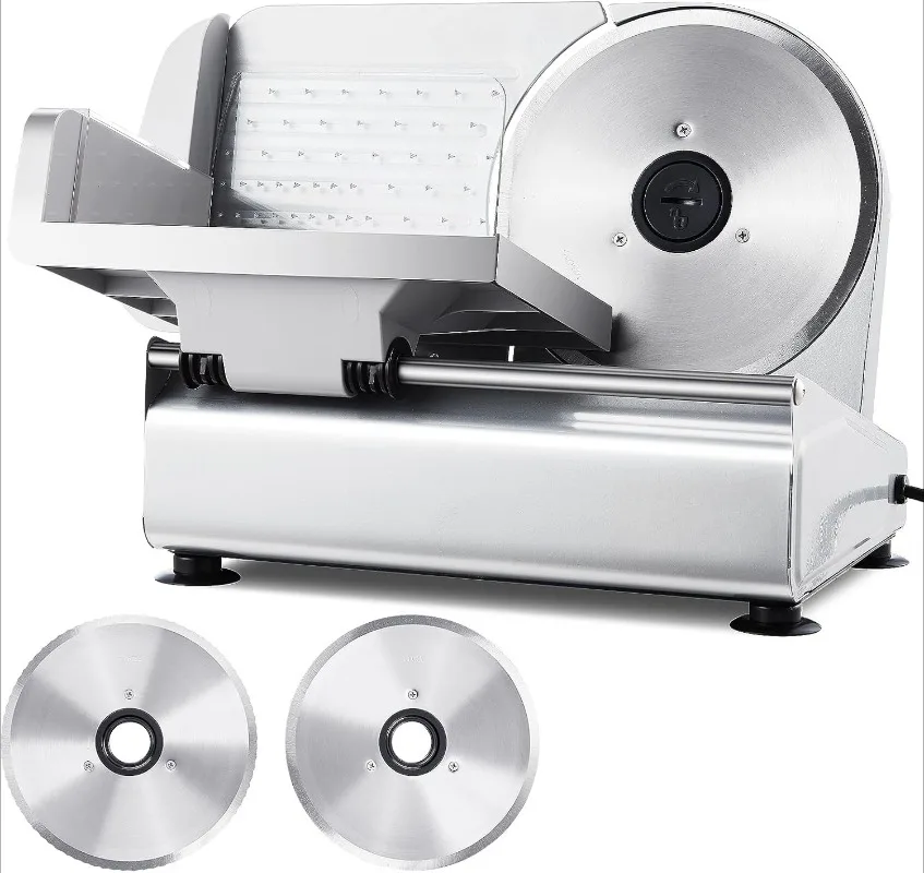 Meat Slicer - Electric Deli Slicer, 200W, Dual 7.5" Blades, Adjustable Thickness 0-15mm, Safe Home Meat Slicer Machine with Stai
Meat Slicer - Electric Deli Slicer, 200W, Dual 7.5" Blades, Adjustable Thickness 0-15mm, Safe Home Meat Slicer Machine with Stai
