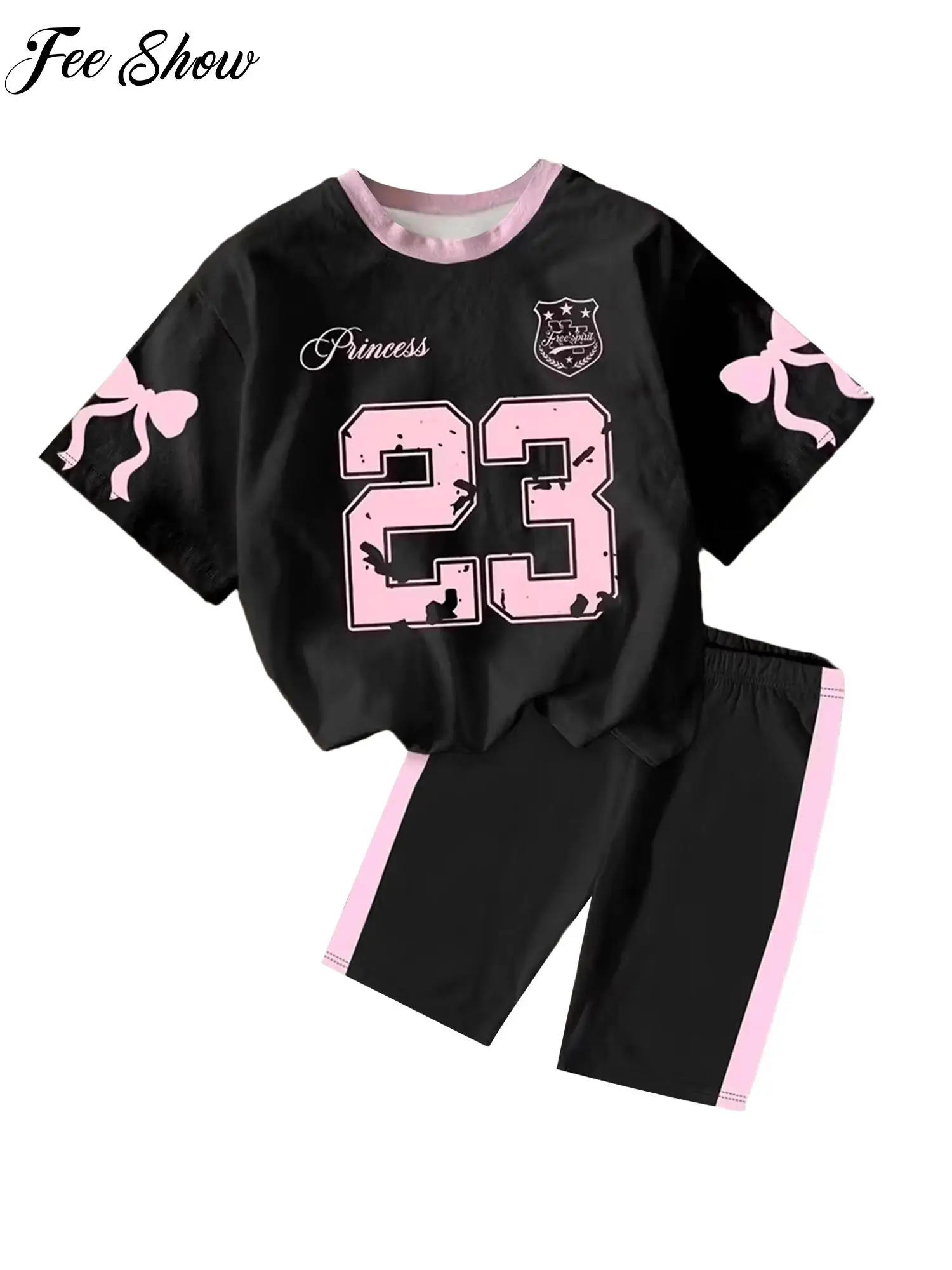 Kids Girls 2-piece Sports Outfit Round Neck Short-sleeve T-shirt with Elastic Waistband Shorts Summer Street Sports Style
Kids Girls 2-piece Sports Outfit Round Neck Short-sleeve T-shirt with Elastic Waistband Shorts Summer Street Sports Style