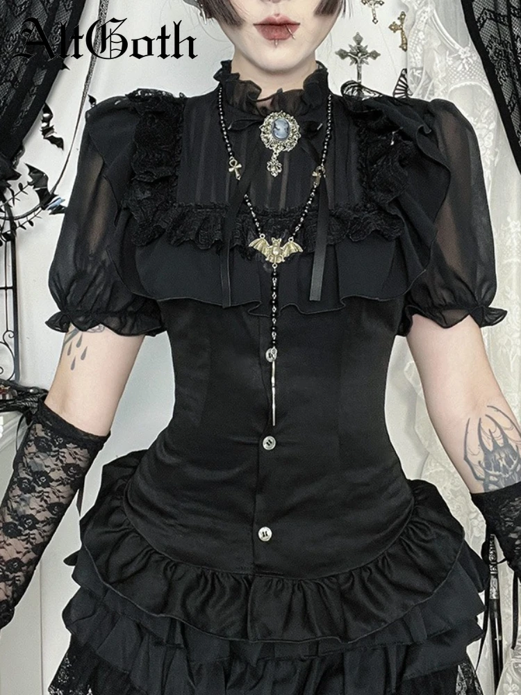 AltGoth Vintage Palace Style Shirt Women Gothic Dark Aesthetic Fairycore Grunge Lace Patchwork Puff Sleeve Corset Blouse Female
AltGoth Vintage Palace Style Shirt Women Gothic Dark Aesthetic Fairycore Grunge Lace Patchwork Puff Sleeve Corset Blouse Female