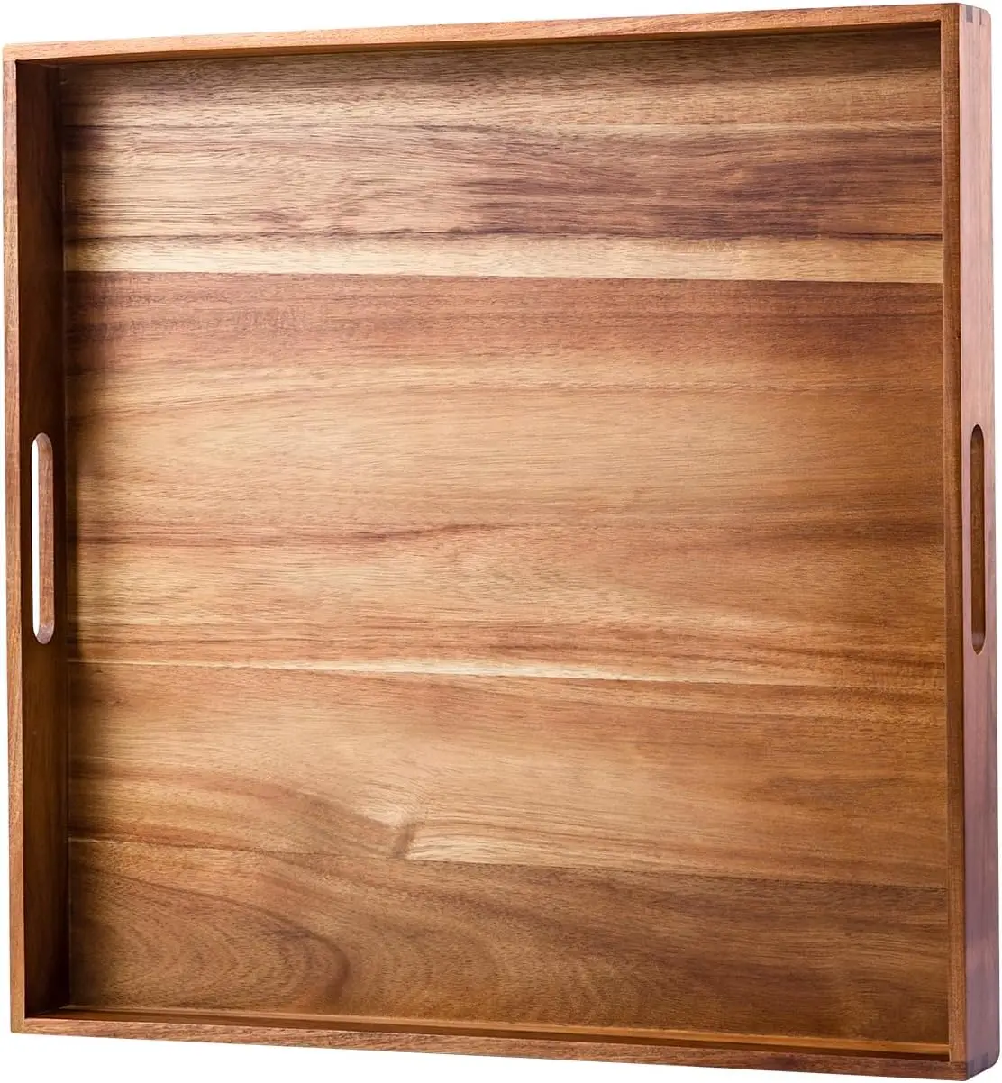 Large 20 Inch Square Wooden Serving Tray with Handles for Ottoman, Living Room, Kitchen and Outdoor Use
Large 20 Inch Square Wooden Serving Tray with Handles for Ottoman, Living Room, Kitchen and Outdoor Use