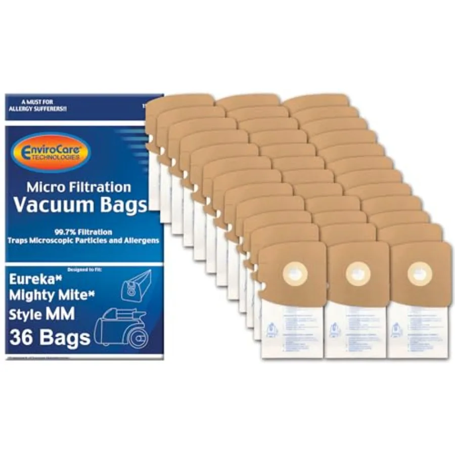 Replacement Micro Filtration Vacuum Cleaner Bags made to fit Eureka Style MM 60297A Style-10. Replaces Part# 60295C Mighty Mite
Replacement Micro Filtration Vacuum Cleaner Bags made to fit Eureka Style MM 60297A Style-10. Replaces Part# 60295C Mighty Mite