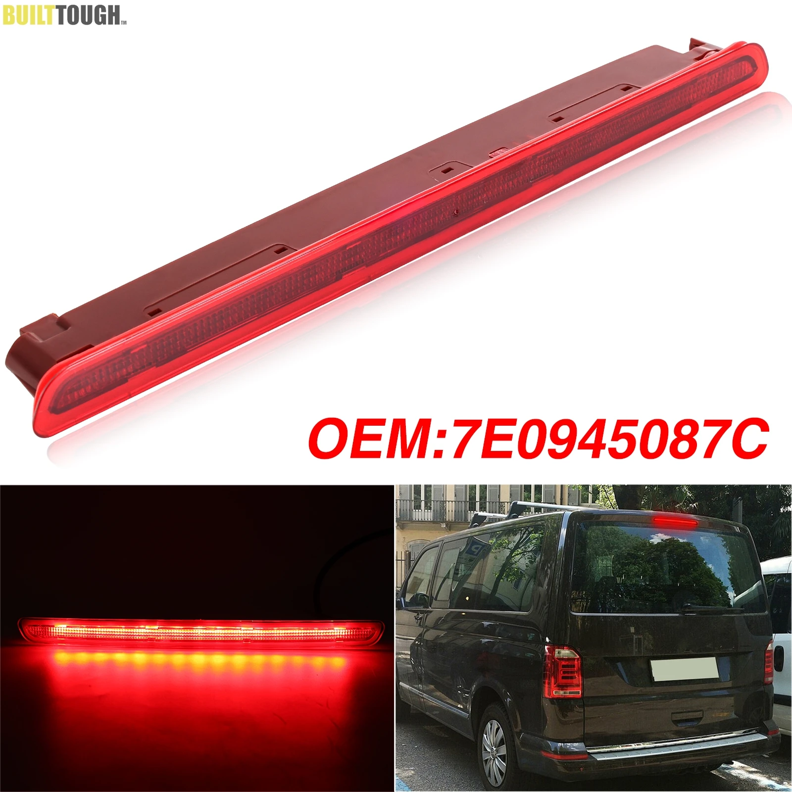 Third Brake Light High Mount Stop Lamp for 2016-2024 VW T6 T6.1 Transporter Tailgate Rear Central High Level 3rd Brake Light
Third Brake Light High Mount Stop Lamp for 2016-2024 VW T6 T6.1 Transporter Tailgate Rear Central High Level 3rd Brake Light