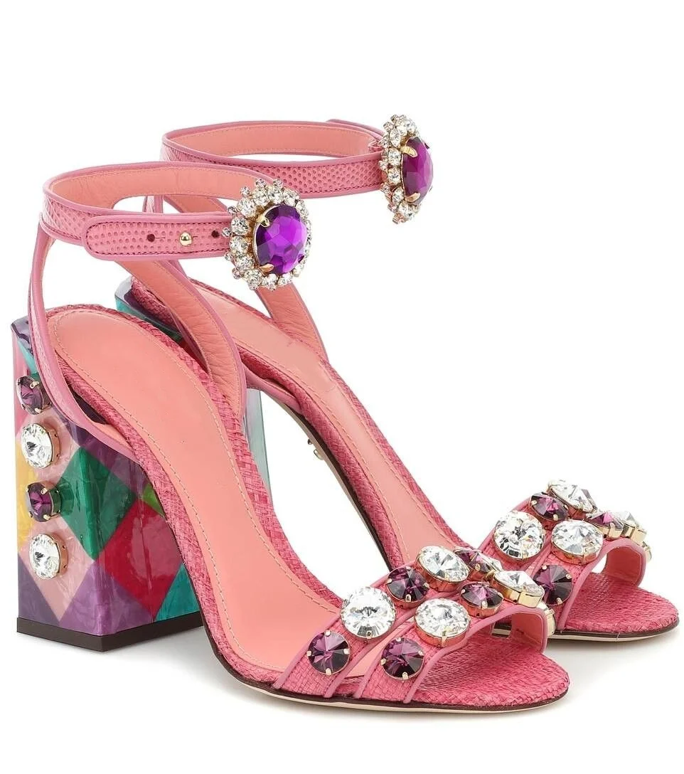 Sweet Style Round Toe Crystal Summer Women Sandals Chunky High Heels Buckle Strap Design Large Size Fashion Party Shoes
Sweet Style Round Toe Crystal Summer Women Sandals Chunky High Heels Buckle Strap Design Large Size Fashion Party Shoes