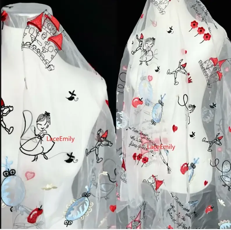 Castle embroidery organza Lace Fabric Prince Princess heart pattern Tulle Fabric for For Girl Dress Tutu Dress Wedding Dress
Castle embroidery organza Lace Fabric Prince Princess heart pattern Tulle Fabric for For Girl Dress Tutu Dress Wedding Dress