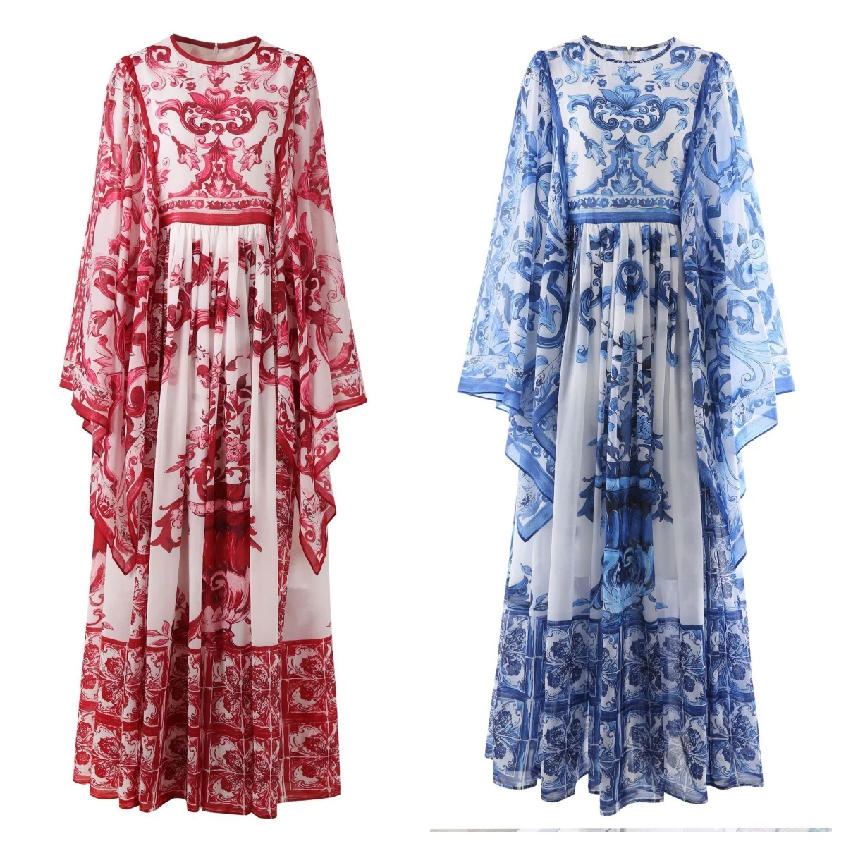 Boho Maxi Dress Women Summer Silk Chiffon Gown Cape Batwing Sleeve Printed Long Dress Red Blue Beach Holiday S–XXL
Boho Maxi Dress Women Summer Silk Chiffon Gown Cape Batwing Sleeve Printed Long Dress Red Blue Beach Holiday S–XXL