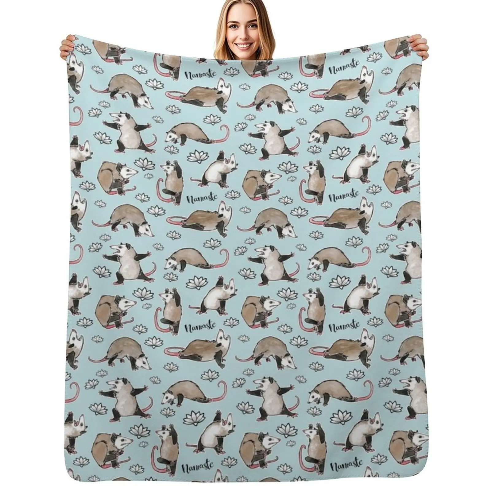 Awesome Possum | Possum Yoga Postures, aqua Throw Blanket Color Fast Cozy Throw Blanket
Awesome Possum | Possum Yoga Postures, aqua Throw Blanket Color Fast Cozy Throw Blanket