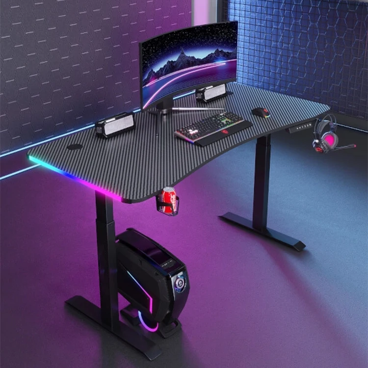 RGB LED Light Office Desk Frame MDF Surface 24x48 Table Computer Gaming Desk with 28 to 46 Inch Height Adjustable Stand Desk
RGB LED Light Office Desk Frame MDF Surface 24x48 Table Computer Gaming Desk with 28 to 46 Inch Height Adjustable Stand Desk