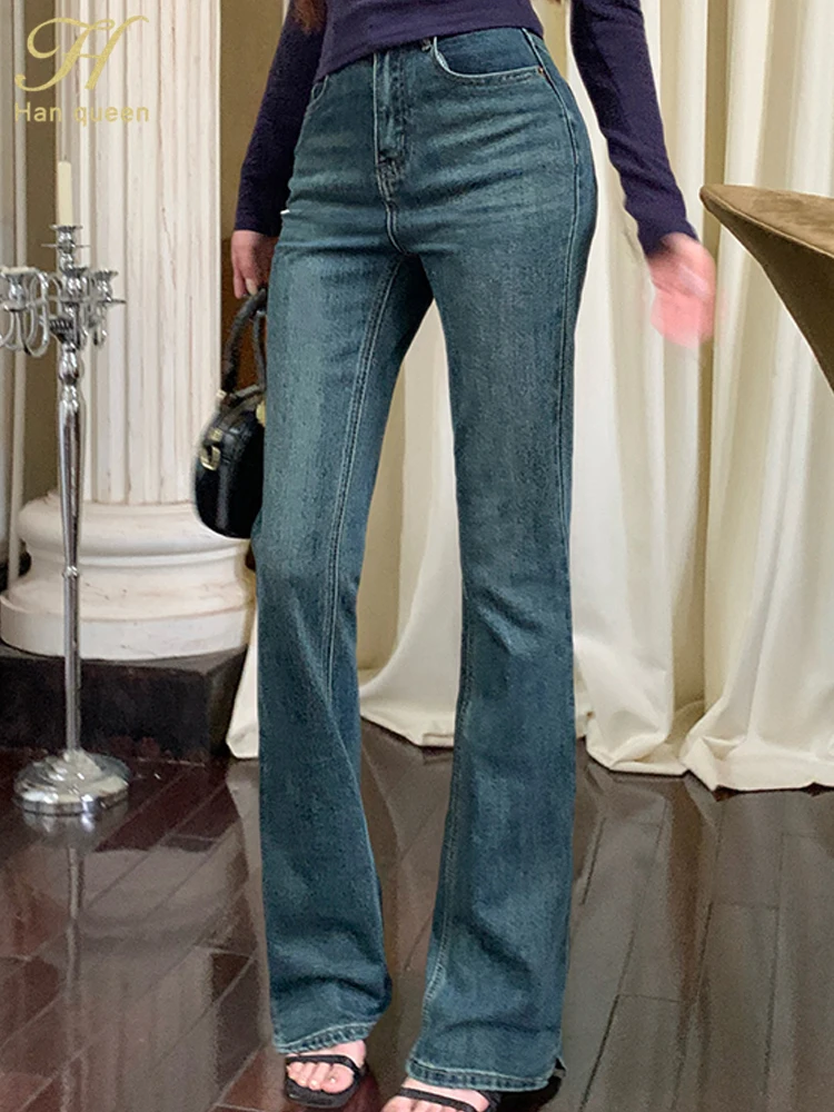 H Han Queen Korean Popular Clothes Women's Jeans New Spicy Girl Street Cargo Pants High Waist Casual Vintage Flare Pants Autumn
H Han Queen Korean Popular Clothes Women's Jeans New Spicy Girl Street Cargo Pants High Waist Casual Vintage Flare Pants Autumn