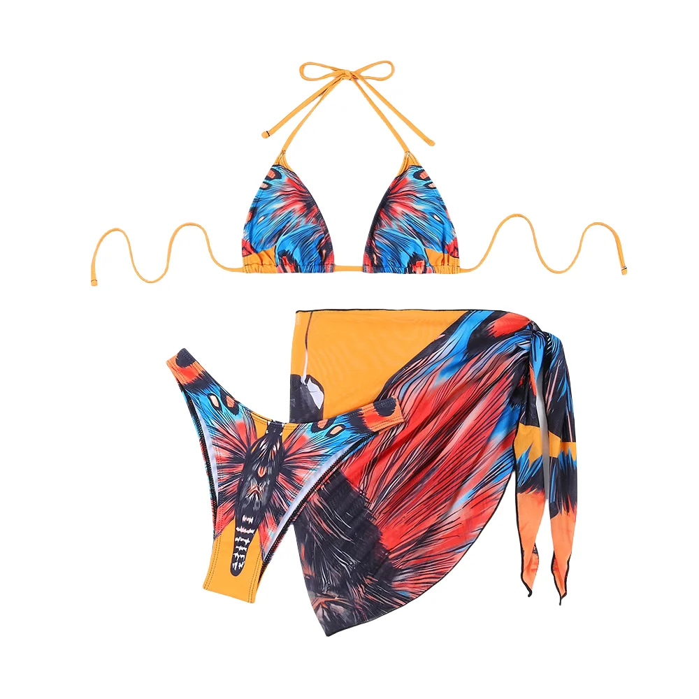 2024 Women Butterfly Print Sexy Bikini Three Piece Swimsuit Triangle Bikinis Set Beach Dress Swimsuit Summer Women Swimwear
2024 Women Butterfly Print Sexy Bikini Three Piece Swimsuit Triangle Bikinis Set Beach Dress Swimsuit Summer Women Swimwear