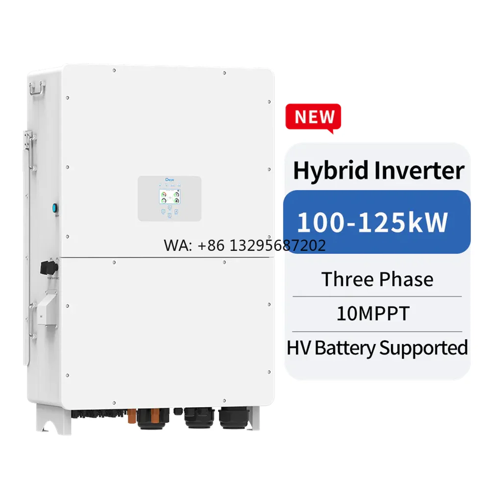 Deye SUN-100/125K-SG02HP3-EU-GM10 100kw 125kw 3 Phase Wifi 10 MPPT 380V 400V HV Hybrid Solar Inverter
Deye SUN-100/125K-SG02HP3-EU-GM10 100kw 125kw 3 Phase Wifi 10 MPPT 380V 400V HV Hybrid Solar Inverter