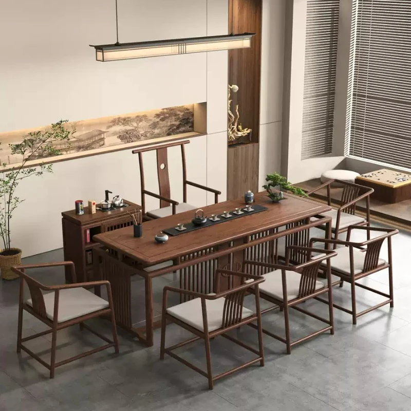 New Chinese style tea table and chair combination simple office tea table ash wood tea room furniture all
New Chinese style tea table and chair combination simple office tea table ash wood tea room furniture all