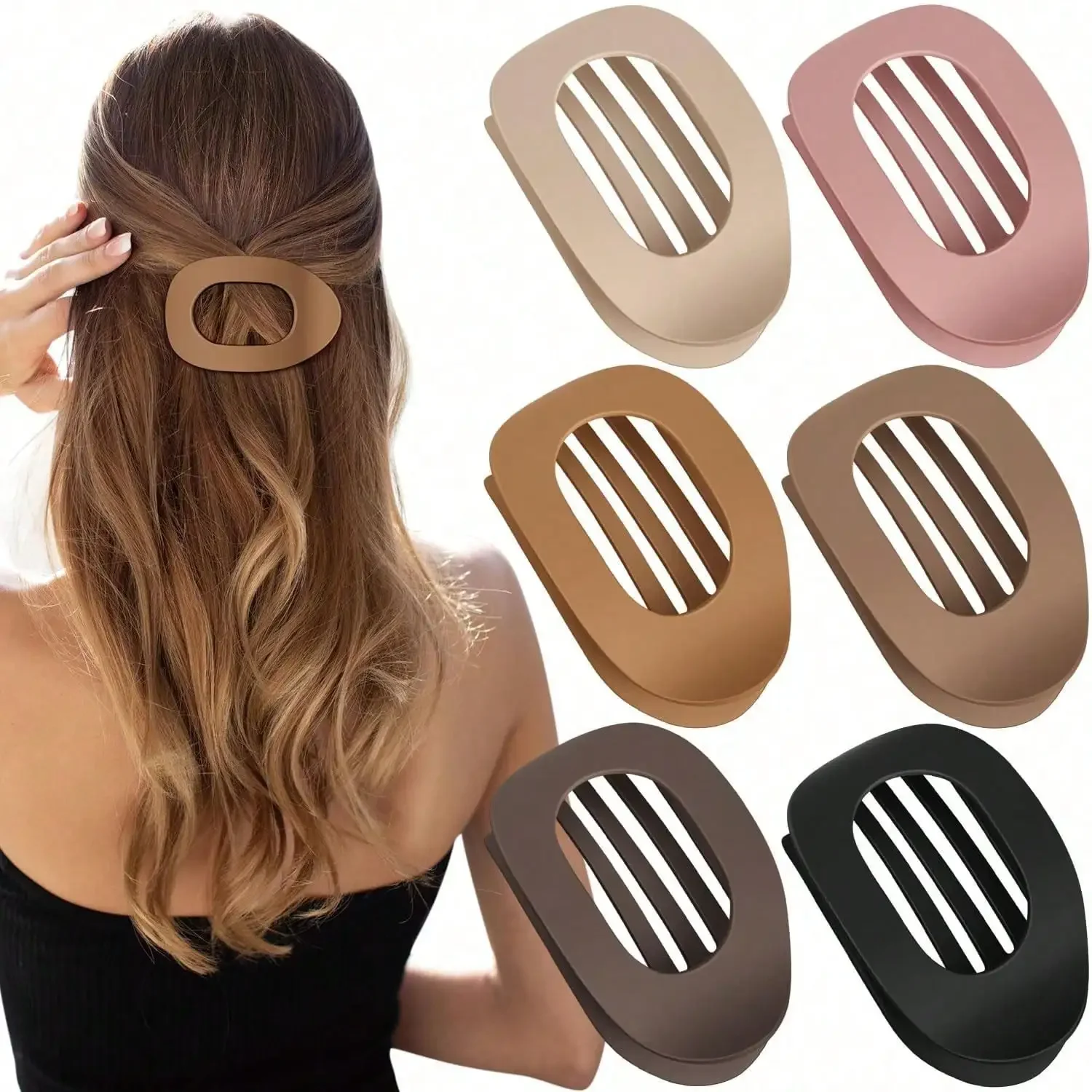 3pcs/6pcs Flat Round Hairclips Set For Women, Non-Slip Barrette, Curved Design Vintage Simple Niche Hair Accessories Claw Clips Hair Claws Hair Barrettes, School Stuff, Travel, Hair Stuff, Stocking Stuffers For Women, Stocking Fillers Women, Gifts
3pcs/6pcs Flat Round Hairclips Set For Women, Non-Slip Barrette, Curved Design Vintage Simple Niche Hair Accessories Claw Clips Hair Claws Hair Barrettes, School Stuff, Travel, Hair Stuff, Stocking Stuffers For Women, Stocking Fillers Women, Gifts