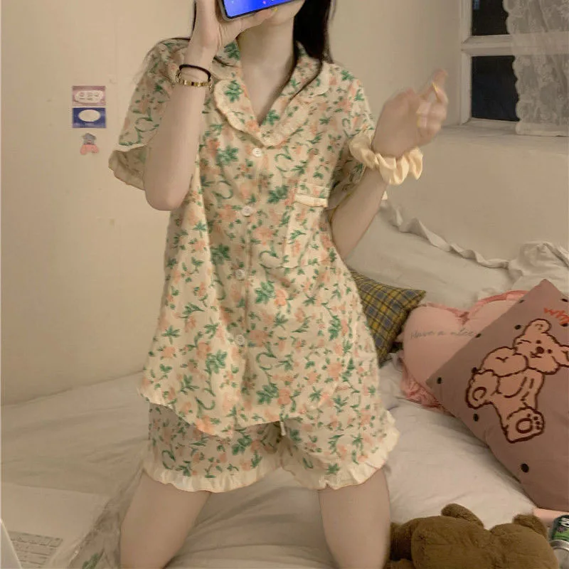 Plaid Sleepwear Women Pajama Sets Square Collar Piiama Fly Sleeveless Sets 2 Pieces Floral Night Wears Korean Pink Home Suit New
Plaid Sleepwear Women Pajama Sets Square Collar Piiama Fly Sleeveless Sets 2 Pieces Floral Night Wears Korean Pink Home Suit New