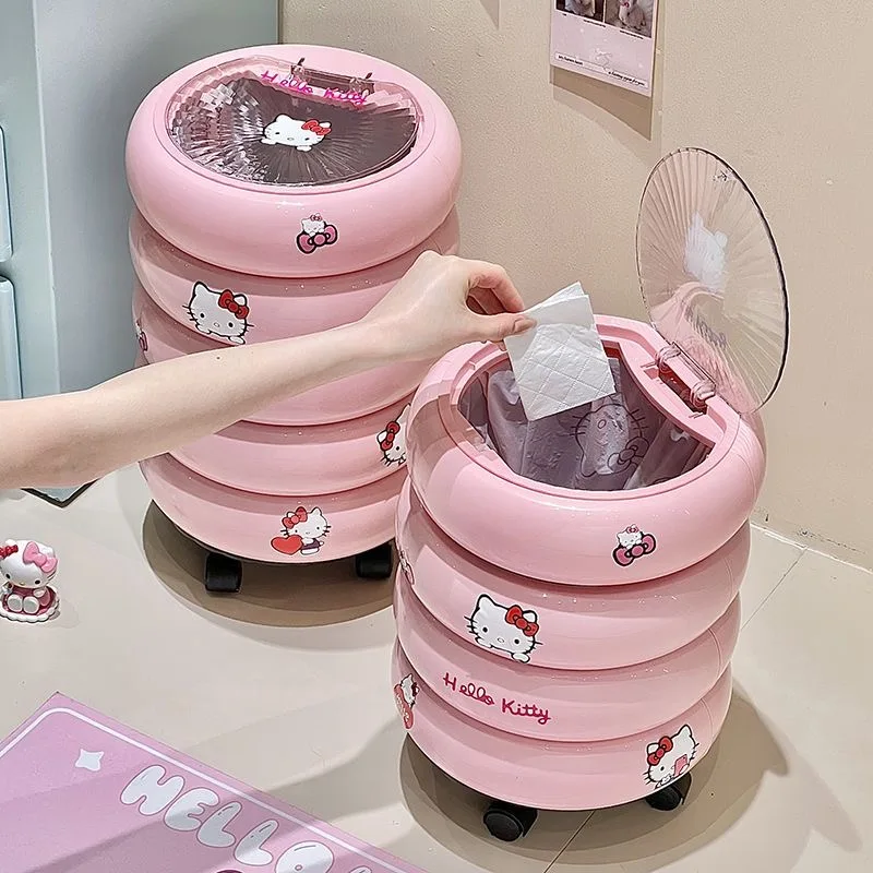 Sanrio Cute Hello Kitty Round Double-Layer Rolling Trash Can Dust-Proof Odor Isolation Flip Lid Flip Lid Household Waste Bin
Sanrio Cute Hello Kitty Round Double-Layer Rolling Trash Can Dust-Proof Odor Isolation Flip Lid Flip Lid Household Waste Bin