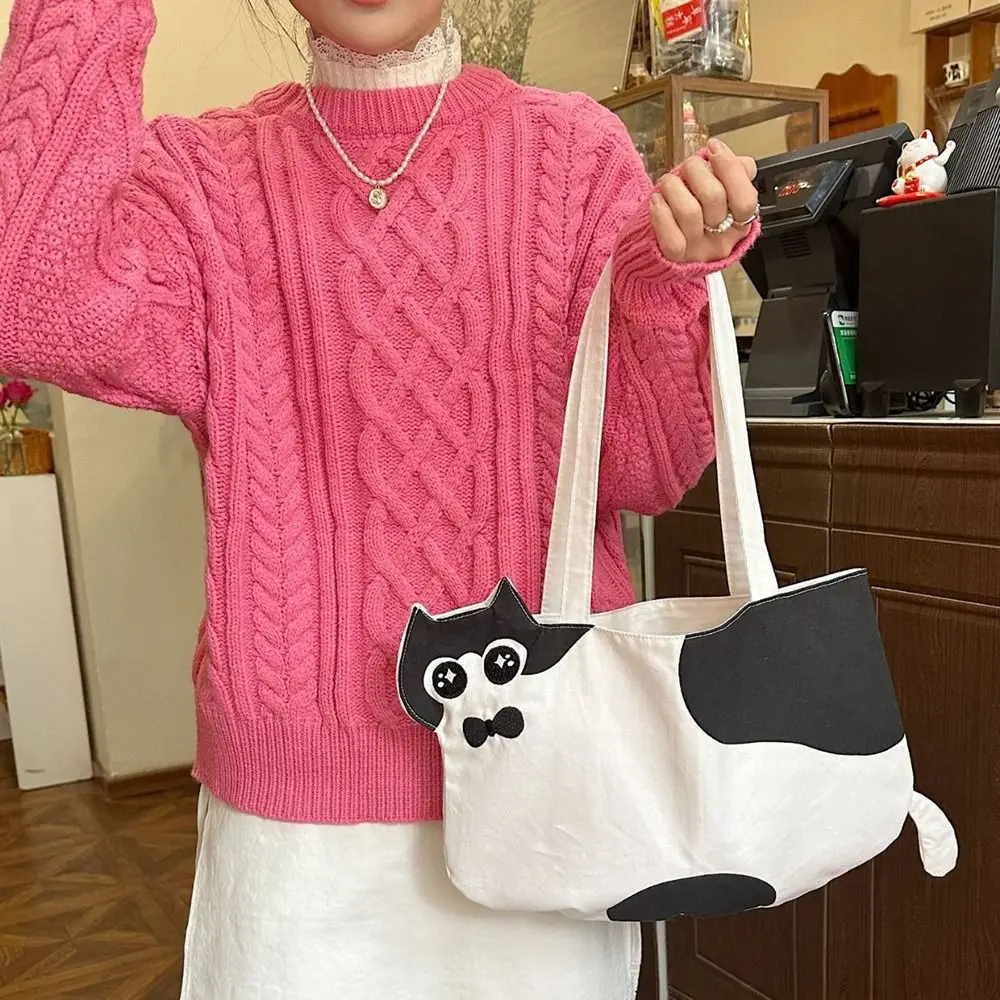 Cartoon Kitten Tote Canvas Bag Cute Female Shoulder Bag Student Handbag Large Capacity Shopping Bag
Cartoon Kitten Tote Canvas Bag Cute Female Shoulder Bag Student Handbag Large Capacity Shopping Bag