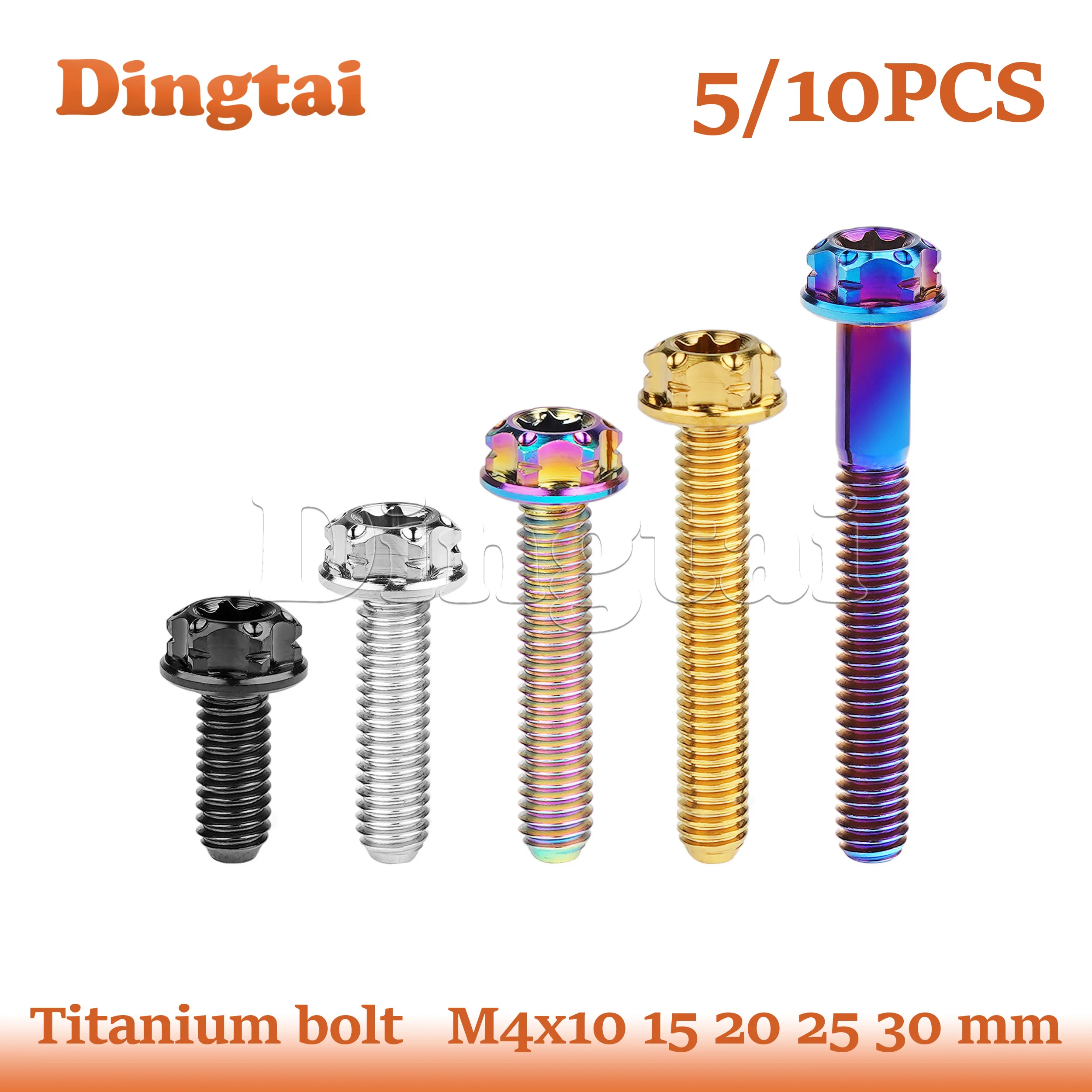 Dingtai Titanium Bolt 5/10PCS M4x10 15 20 25 30 With Marked Small Flange Head for Retrofitting Motorcycle And Bicycle Parts
Dingtai Titanium Bolt 5/10PCS M4x10 15 20 25 30 With Marked Small Flange Head for Retrofitting Motorcycle And Bicycle Parts