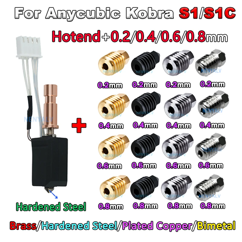 For Anycubic Kobra S1 Hotend Kobra S1 Combo Hot End Kit for Anycubic Kobra S1 Nozzle Print Head S1C 3d Printer Accessories .6
For Anycubic Kobra S1 Hotend Kobra S1 Combo Hot End Kit for Anycubic Kobra S1 Nozzle Print Head S1C 3d Printer Accessories .6