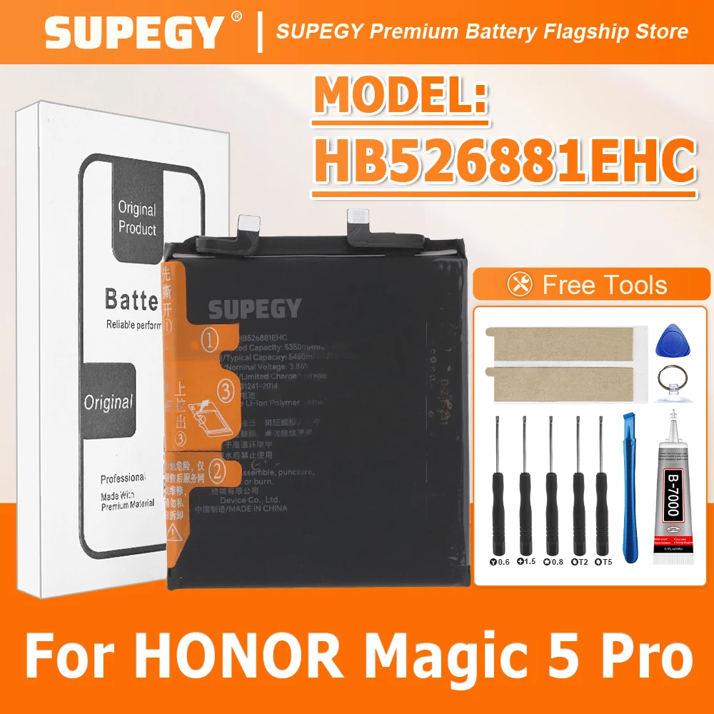 100% New HB526881EHC Battery For HONOR Magic 5 Pro magic5 pro mobile Phone batteries batteria+Free Tools
100% New HB526881EHC Battery For HONOR Magic 5 Pro magic5 pro mobile Phone batteries batteria+Free Tools