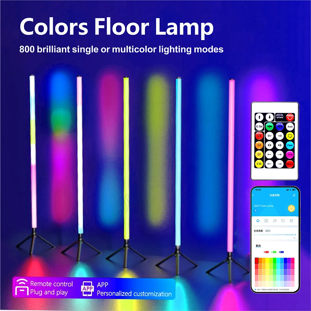 Smart LED 5V USB WS2812 RGB Floor Lamp RGB Remote & APP Control Music Sync Corner Lighting Modern Mood Standing Lamp for Room 5V
Smart LED 5V USB WS2812 RGB Floor Lamp RGB Remote & APP Control Music Sync Corner Lighting Modern Mood Standing Lamp for Room 5V