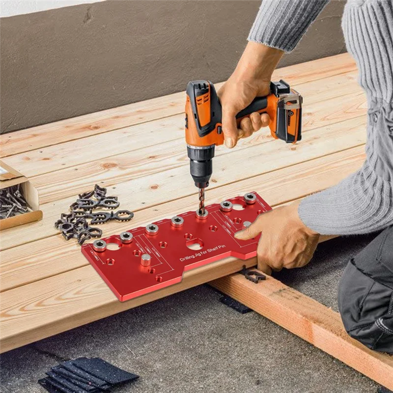 ABGH-Shelf Pin Jig 32Mm Spacing Aluminum Alloy Shelf Pin Drilling Guide Precise Straight Hole Cabinet Mounting Template
ABGH-Shelf Pin Jig 32Mm Spacing Aluminum Alloy Shelf Pin Drilling Guide Precise Straight Hole Cabinet Mounting Template